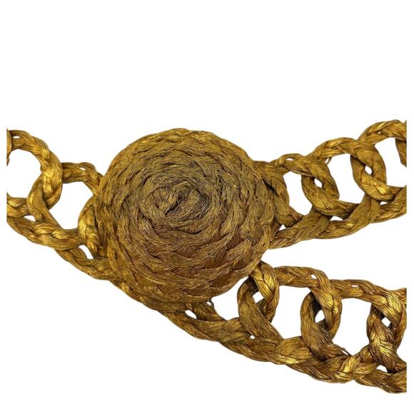 Rare Vintage 1950\'s Woven Gold-tone Wire Adjustable Metal Belt | 35 in Length main image 10